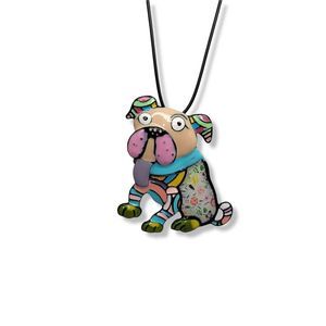 Cartoon Enamel Hodgepodge, Mutt, Dog, French Bull Dog, Dog Brooch Pin Pendant